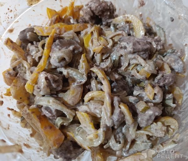 Рецепт: Салат из куриной печени и овощей - Нежнейший салатик, печень тает во рту! Рецепт: Салат из куриной печени и овощей - Нежнейший салатик, печень тает во рту!