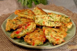 Котлеты из кабачков с болгарским перцем