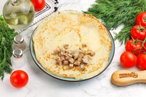 Блины с курицей и сыром Блины с курицей и сыром