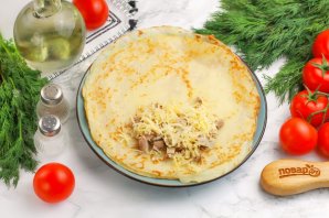 Блины с курицей и сыром Блины с курицей и сыром