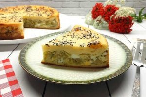 Заливной пирог с капустой