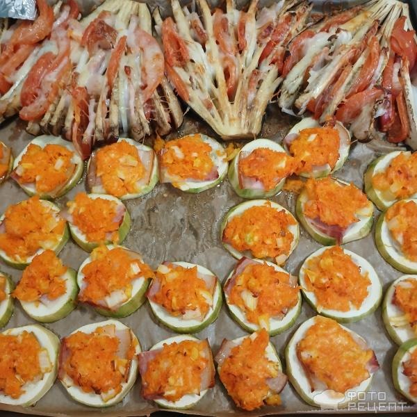 Рецепт: Запеченные кабачки с морковно-сырной начинкой-просто и вкусно! - С копчёным салом Рецепт: Запеченные кабачки с морковно-сырной начинкой-просто и вкусно! - С копчёным салом