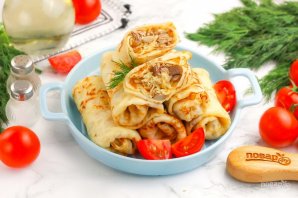 Блины с курицей и сыром Блины с курицей и сыром