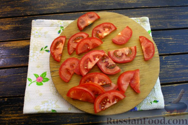 Баклажаны с куриным фаршем, помидорами и сыром (в микроволновке) Баклажаны с куриным фаршем, помидорами и сыром (в микроволновке)