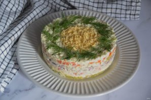 Салат "Мимоза" с крабовыми палочками Салат "Мимоза" с крабовыми палочками