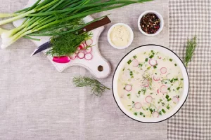 Окрошка классическая с колбасой