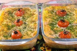 Рыбная запеканка с рисом и сыром